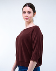 MAGLIA ¾ V VISCOSA SCATOLETTA COLLO BARCHETTA