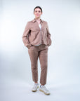 Giacca zip cotone collo camicia