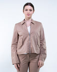 Giacca zip cotone collo camicia