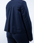 Giacca zip cotone collo camicia