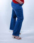 Jeans Wide Leg con fondo sfrangiato