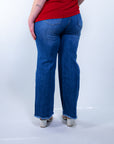 Jeans Wide Leg con fondo sfrangiato