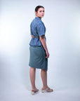 Giacca camicia m/c con scollo alla coreana