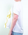 T-Shirt m/c bianca con stampa in rilievo