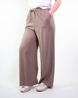 PANTALONE LARGO IN TWILL DI VISCOSA / MILITARE