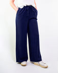 PANTALONE LARGO IN TWILL DI VISCOSA / MILITARE
