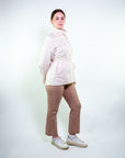 Spolverino in cotone stretch saten senza cappuccio