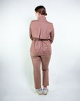 Spolverino in cotone stretch saten senza cappuccio