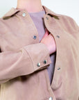 Giacca in renna bomber con chiusura a clip corda