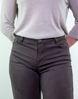 Jeans flare in cotone chocolate