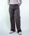 Jeans flare in cotone chocolate