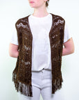 Gilet macramè con frange