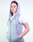 Gilet in felpa con cappuccio