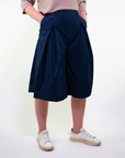 Bermuda in cotone stretch satin