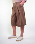 Bermuda in cotone stretch satin
