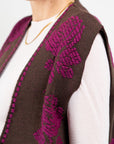 GILET RICAMATO MISTO LANA