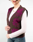 GILET RICAMATO MISTO LANA