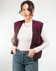 GILET RICAMATO MISTO LANA