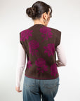 GILET RICAMATO MISTO LANA