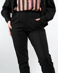 PANTALONI CON ELASTICO SLIM FIT CON CUCITURA APPLICATA
