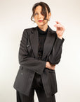 BLAZER GESSATO DOPPIO PETTO E PENCE