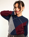 PULL OVER ROMBI SCOLLO V IN MISTO CASHMERE