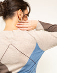 PULL OVER ROMBI SCOLLO V IN MISTO CASHMERE