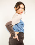 PULL OVER ROMBI SCOLLO V IN MISTO CASHMERE
