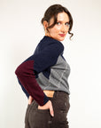 PULL OVER ROMBI SCOLLO V IN MISTO CASHMERE