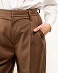 PANTALONI A GAMBA LARGA IN VISCOSA E LANA