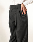 PANTALONI A GAMBA LARGA IN VISCOSA E LANA
