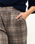 PANTALONI CON ELASTICO A GAMBA LARGA IN VELLUTO A COSTE