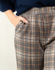PANTALONI CON ELASTICO A GAMBA LARGA IN VELLUTO A COSTE