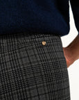 PANTALONE CON ELASTICO GAMBA LARGA IN CHECK