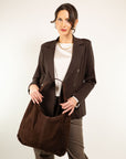 BORSA IN CAMOSCIO CON CHIUSURA A ZIP