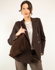 BORSA IN CAMOSCIO CON CHIUSURA A ZIP