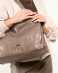 BORSA SHOPPING STAMPA EFFETTO COCCO