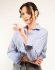 CAMICIA BALLOON POPELINE RIGATO