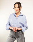 CAMICIA BALLOON POPELINE RIGATO