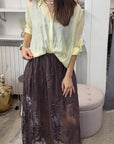 Gonnellone con elastico in Macrame