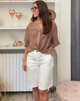Camicia in mussola di viscosa con manica ad elastico + collanine