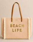 Maxi borsa con zip paillettes e dettaglio frange