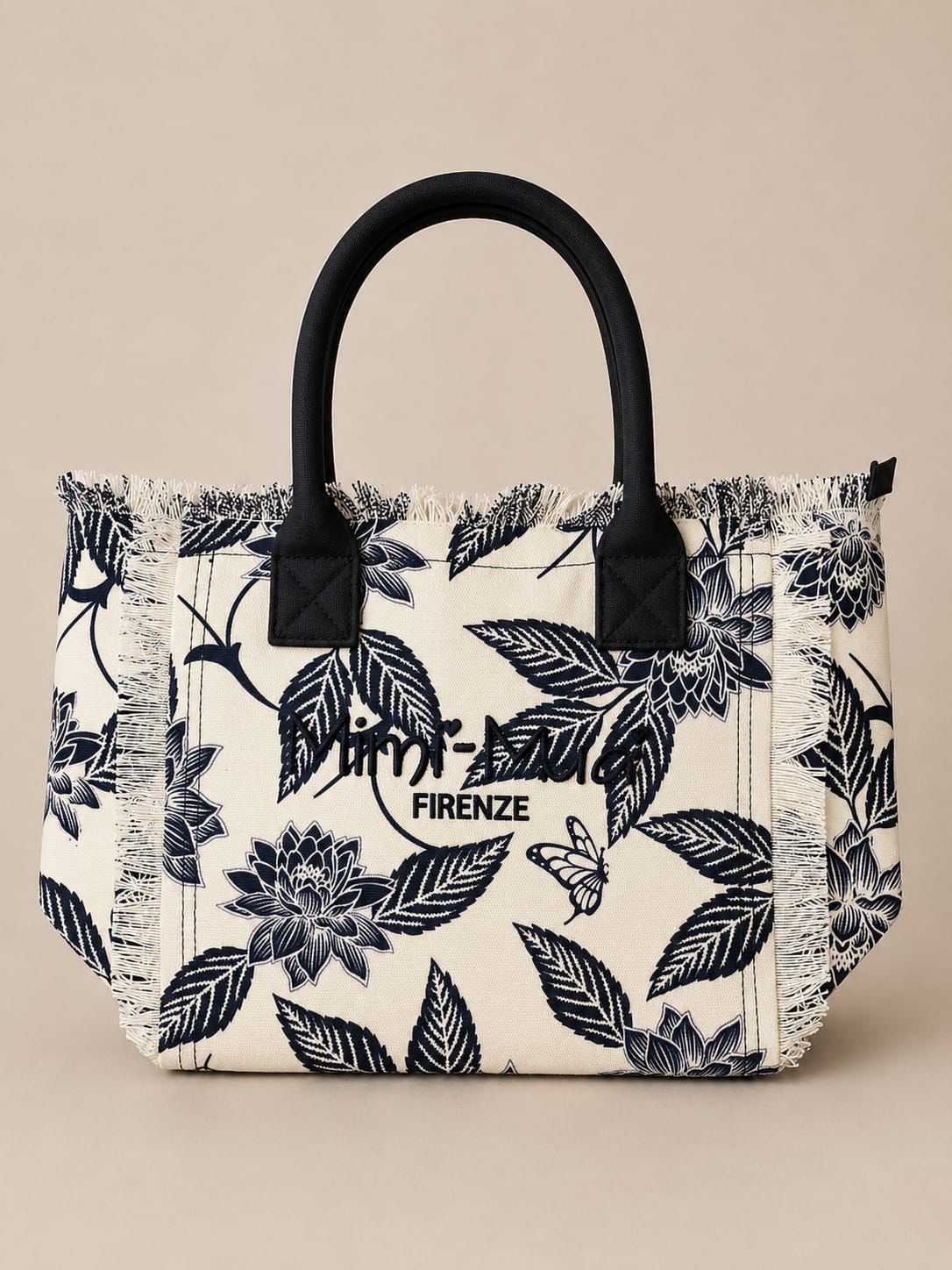 Maxi borsa con frange colore fantasia