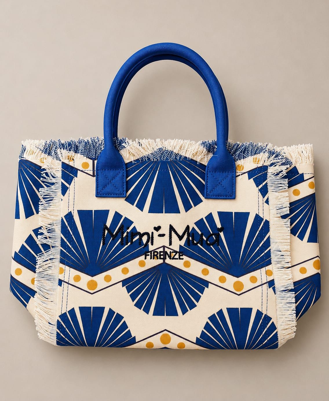 Maxi borsa con frange colore fantasia