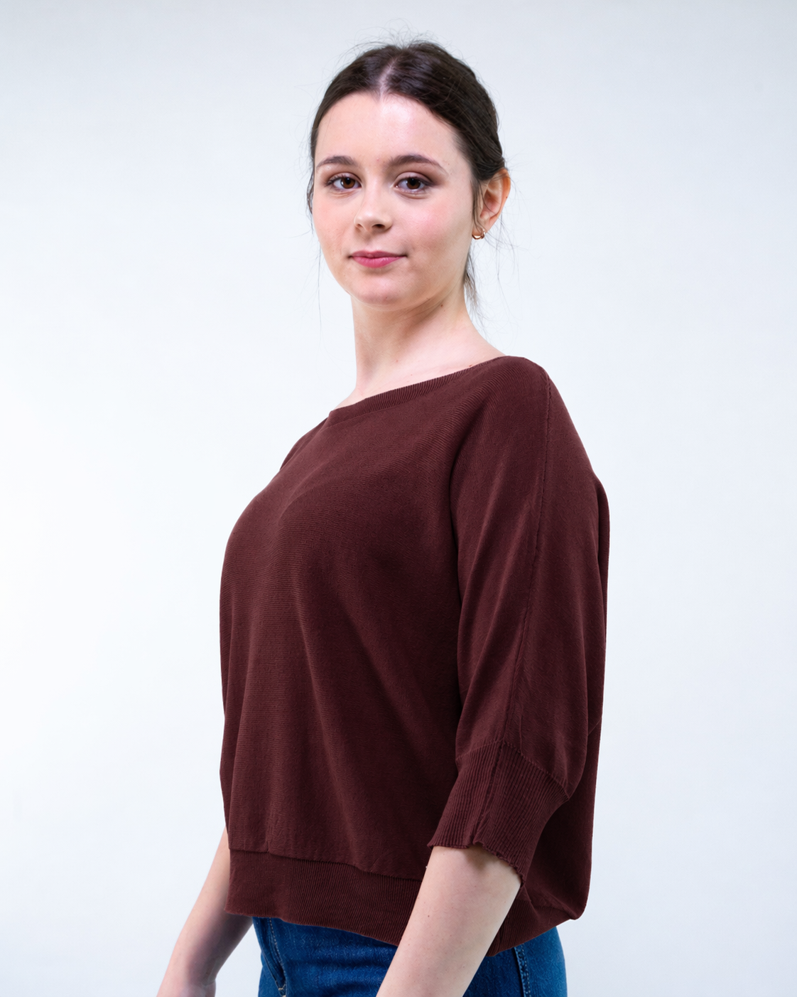MAGLIA ¾ V VISCOSA SCATOLETTA COLLO BARCHETTA