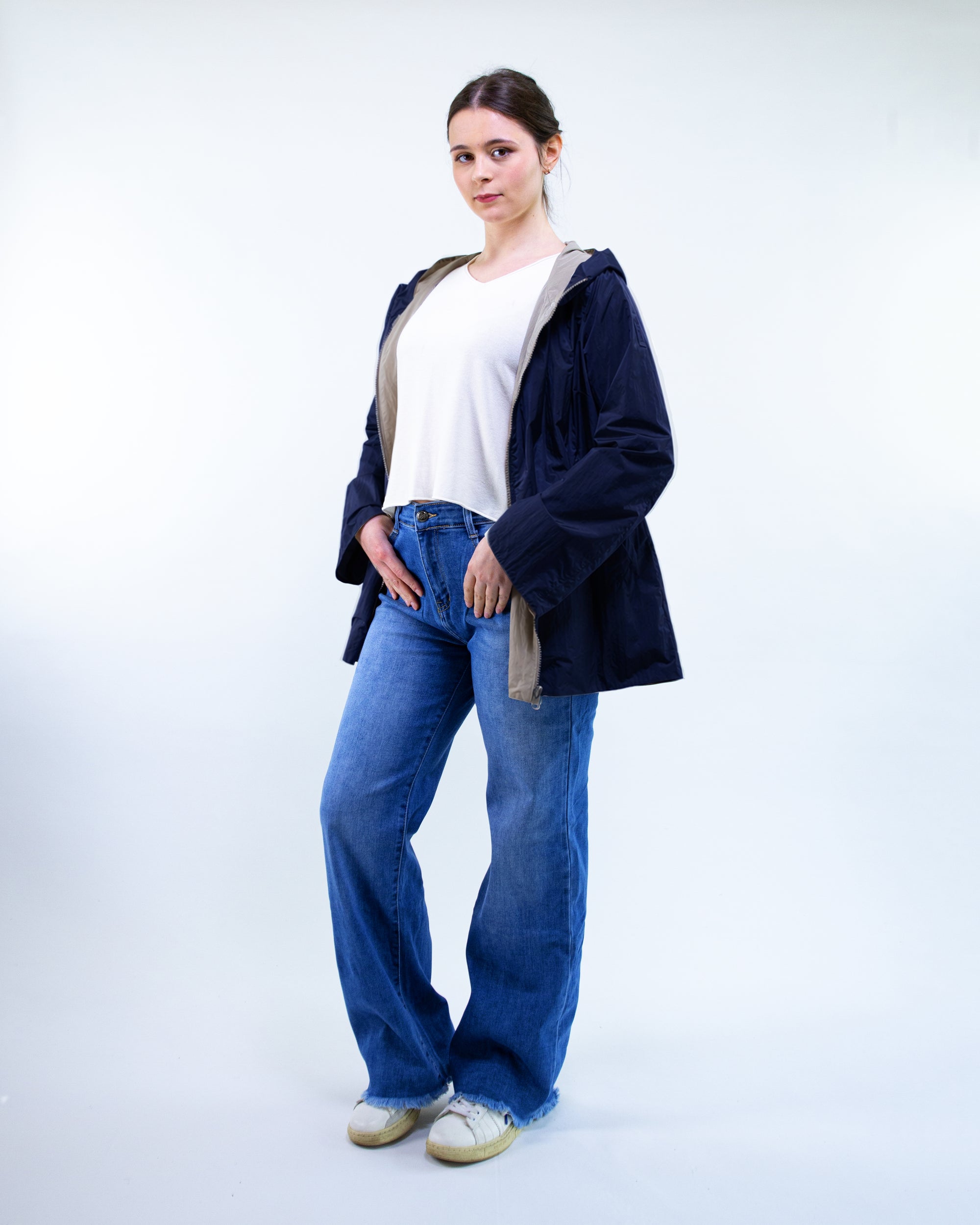 K-Way antipioggia antivento con cappuccio reversibile