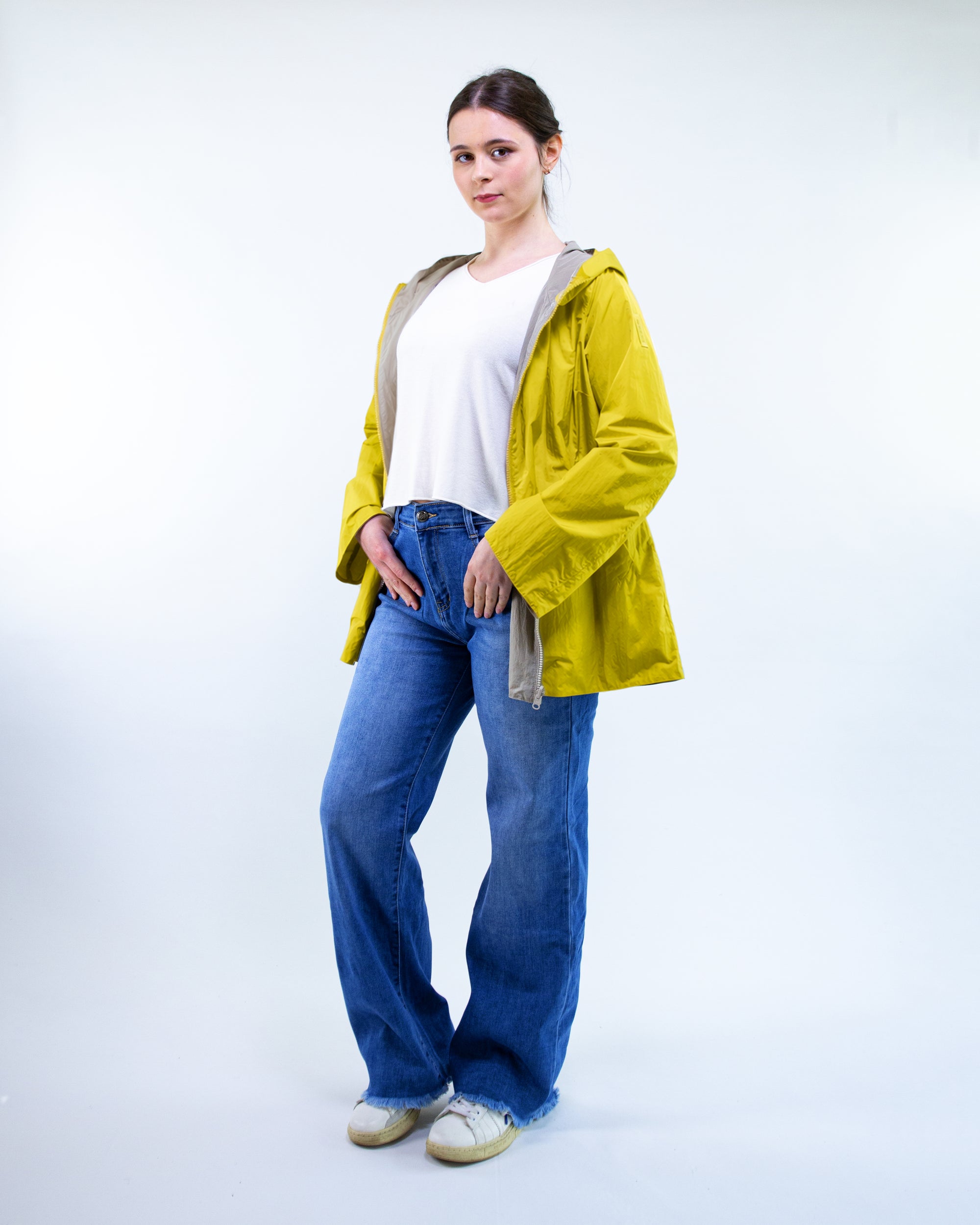 K-Way antipioggia antivento con cappuccio reversibile