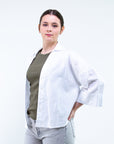 CAMICIA MANICA 3/4 IN OXFORD / AZZURRO