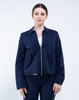 Giacca zip cotone collo camicia