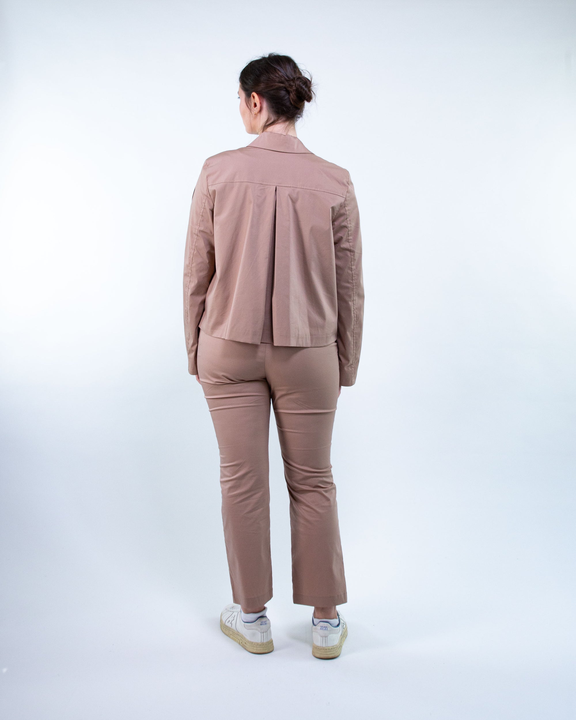 Giacca zip cotone collo camicia
